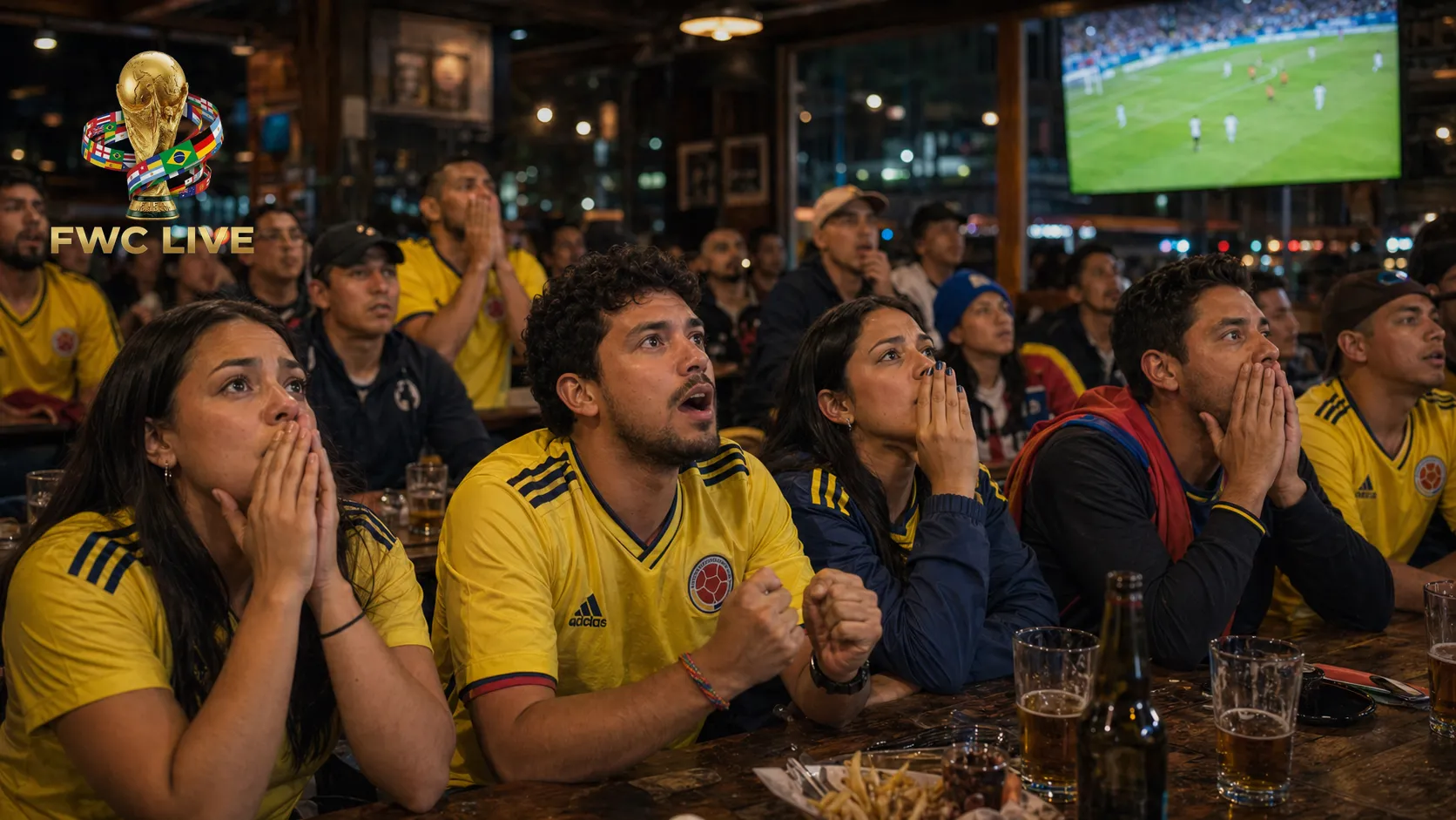 Colombia football fans watching FIFA World Cup 2026 coverage in Bogota