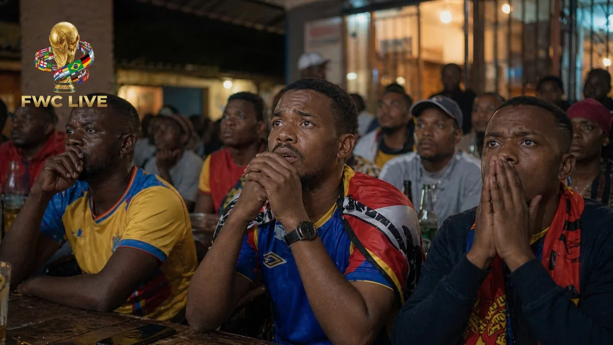 eSwatini football fans watching FIFA World Cup 2026 coverage in a Mbabane cafe