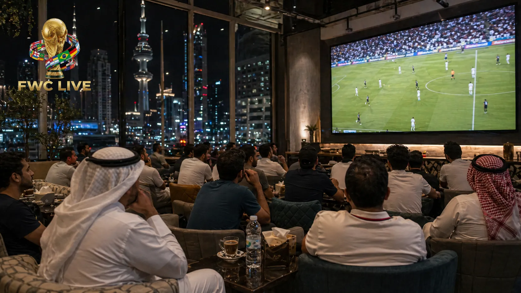 Kuwait football fans watching FIFA World Cup 2026 coverage in Kuwait City