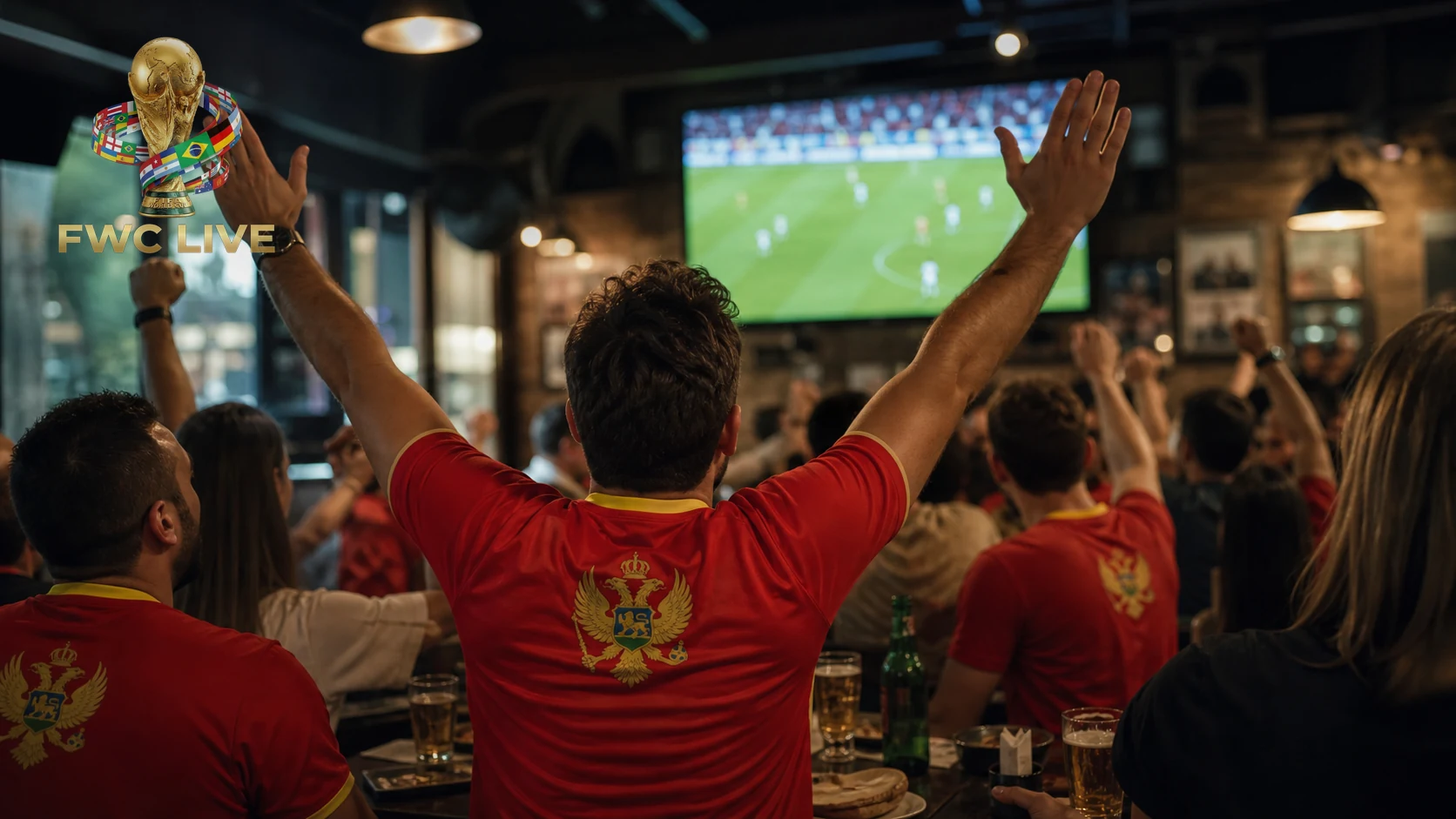 Montenegro football fans watching FIFA World Cup 2026 coverage in Podgorica