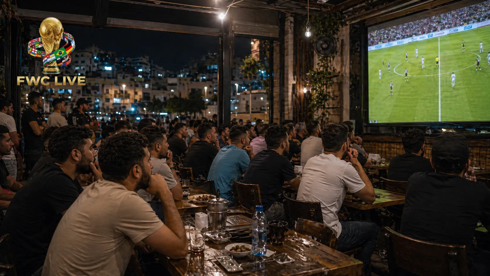 Palestine football fans watching FIFA World Cup 2026 coverage in Ramallah